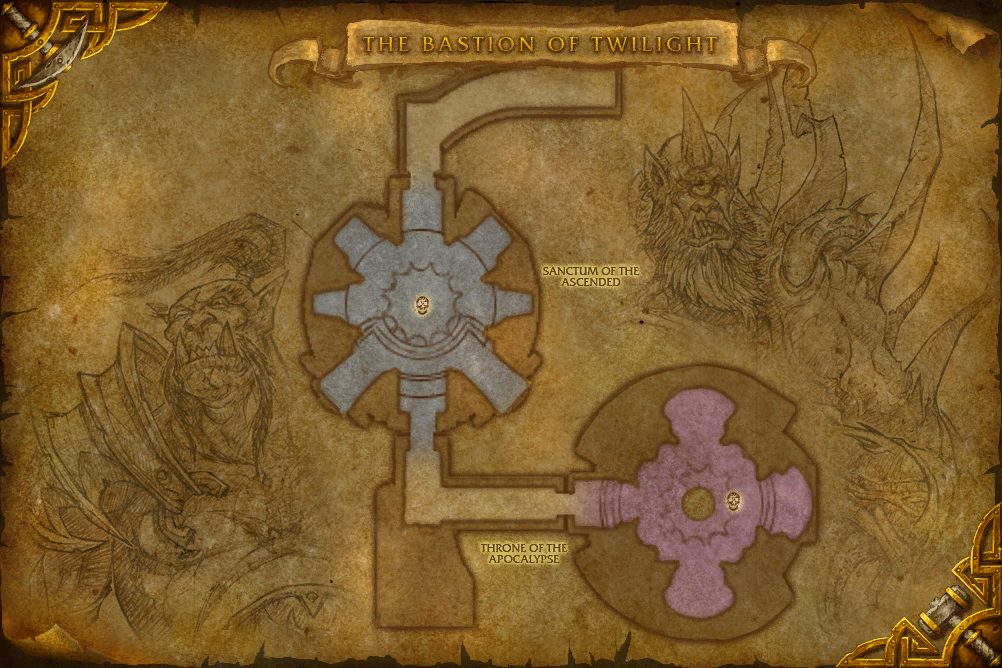 The Bastion of Twilight map with 2 boss locations