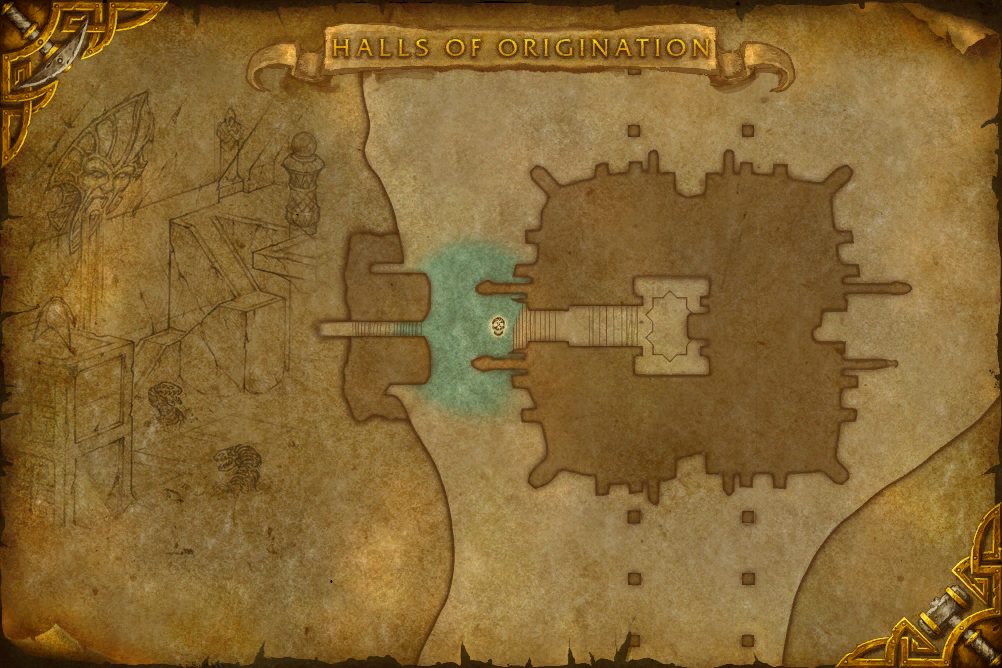 Halls of Origination map with 1 boss location