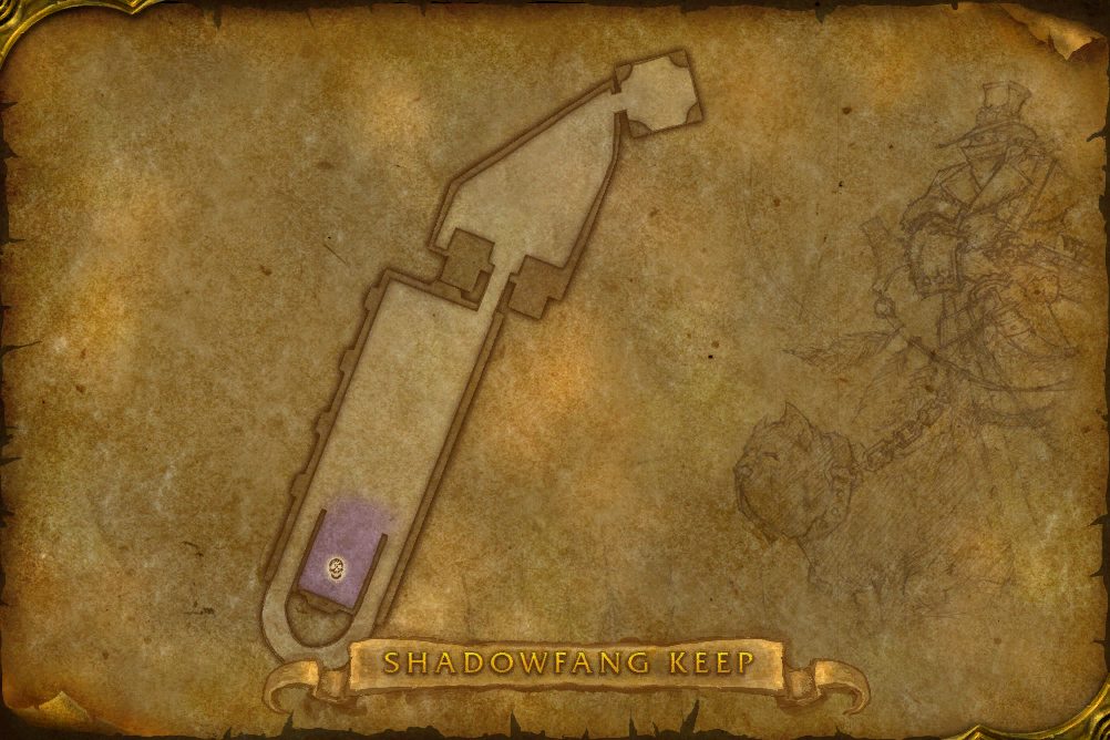 Shadowfang Keep map with 1 boss location
