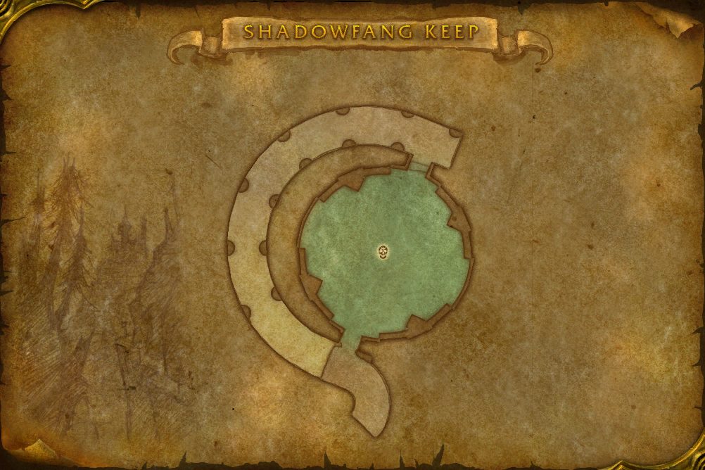 Shadowfang Keep map with 1 boss location