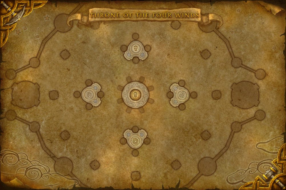 Throne of the Four Winds map with 2 boss locations
