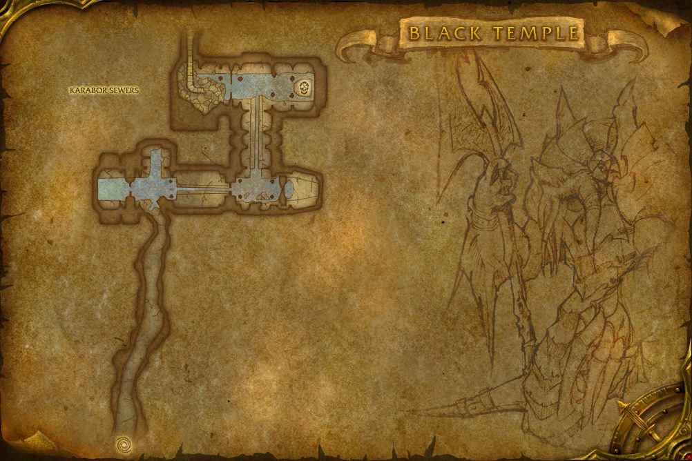 Black Temple map with 1 boss location