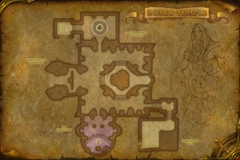 Black Temple map with 1 boss location