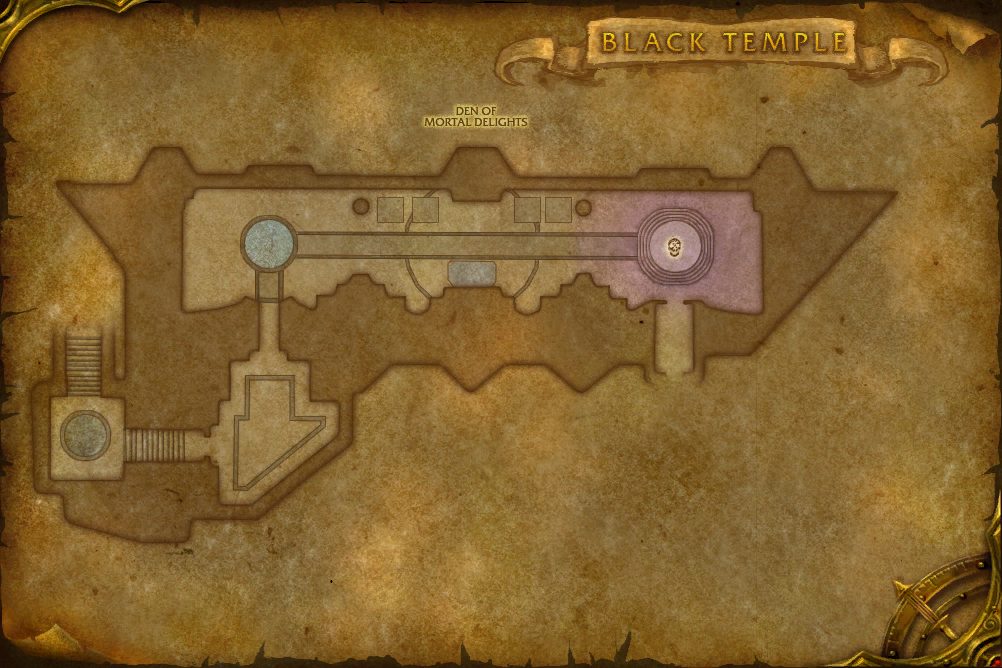 Black Temple map with 1 boss location