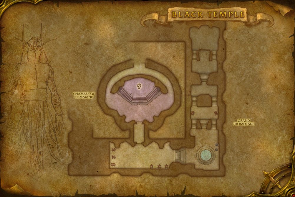 Black Temple map with 1 boss location