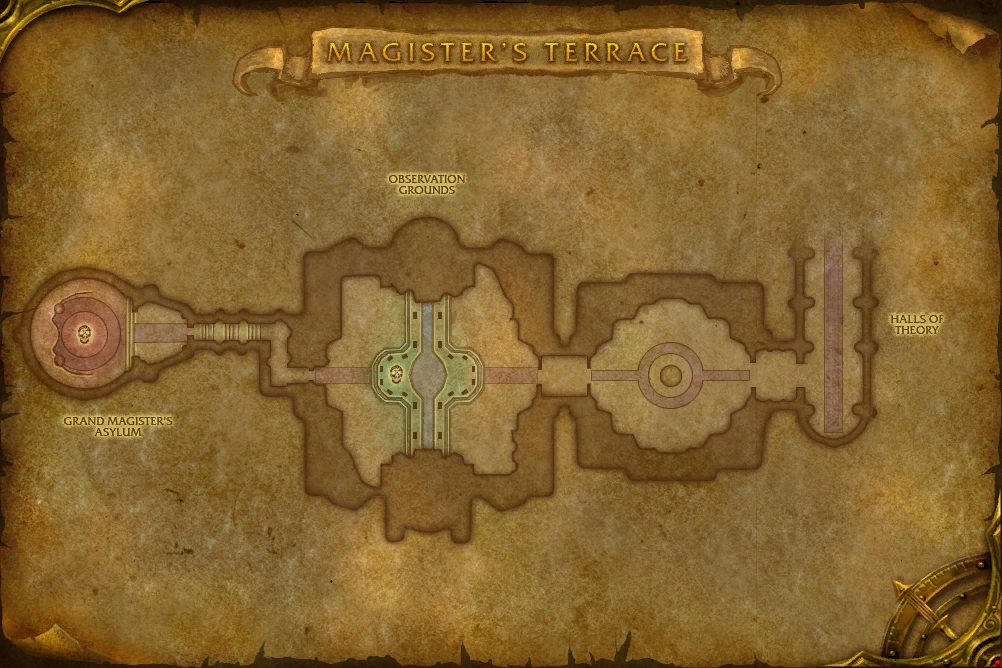 Magisters' Terrace map with 2 boss locations