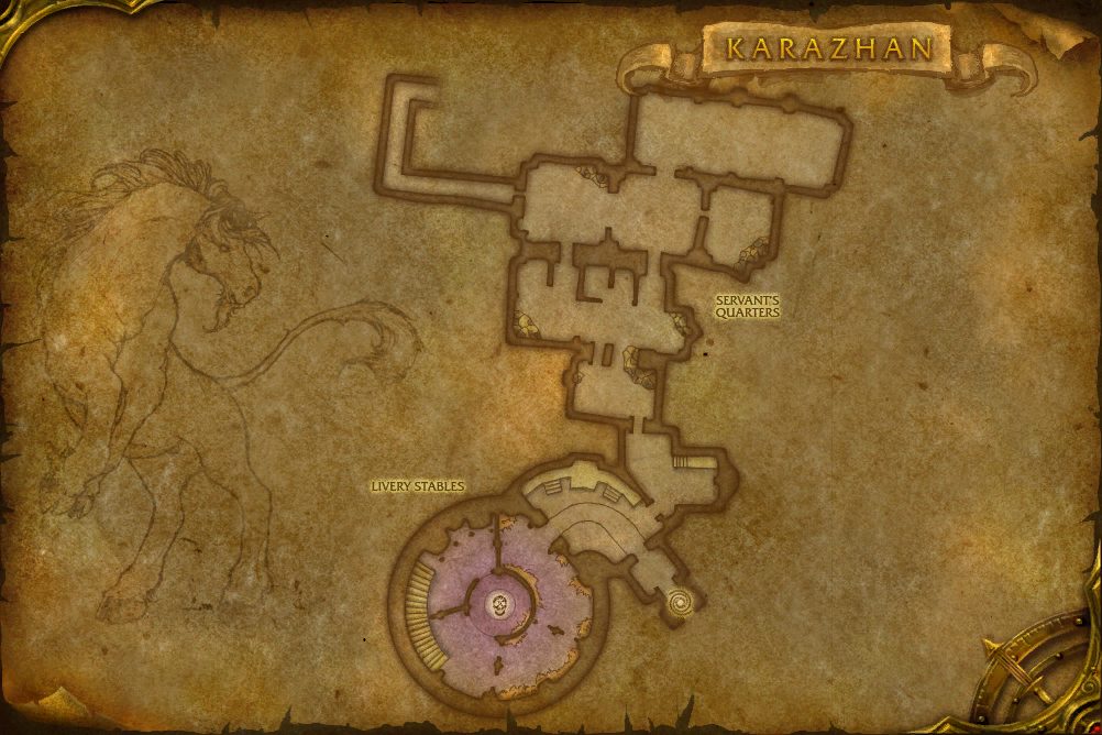 Karazhan map with 2 boss locations