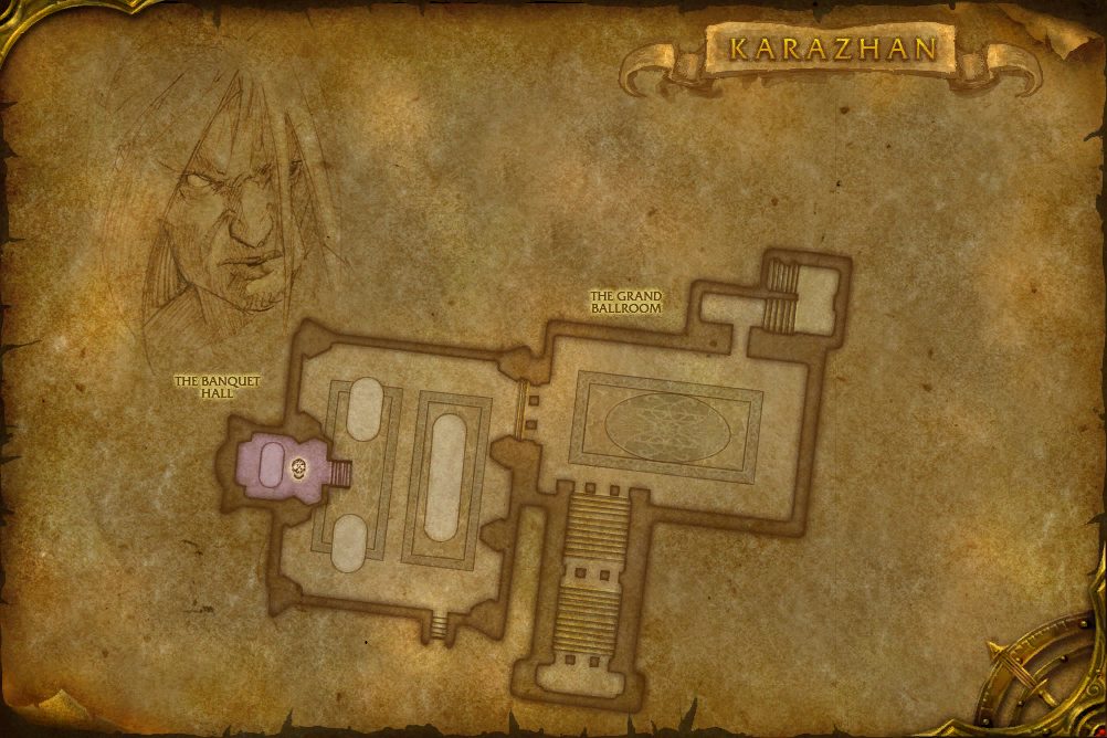 Karazhan map with 1 boss location