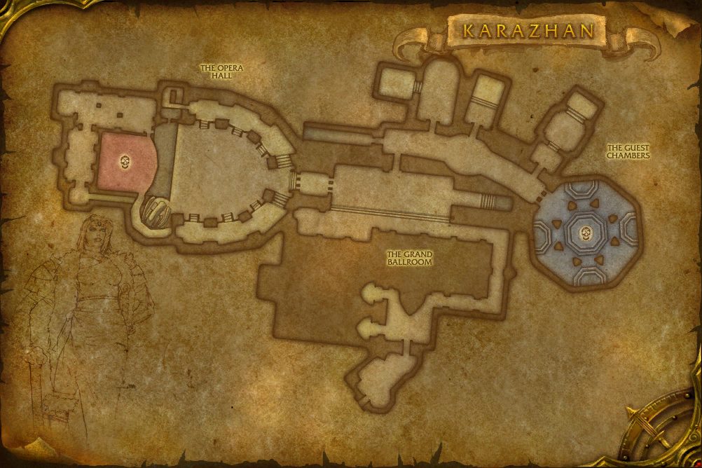 Karazhan map with 2 boss locations