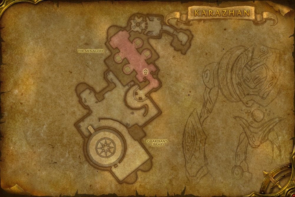 Karazhan map with 1 boss location