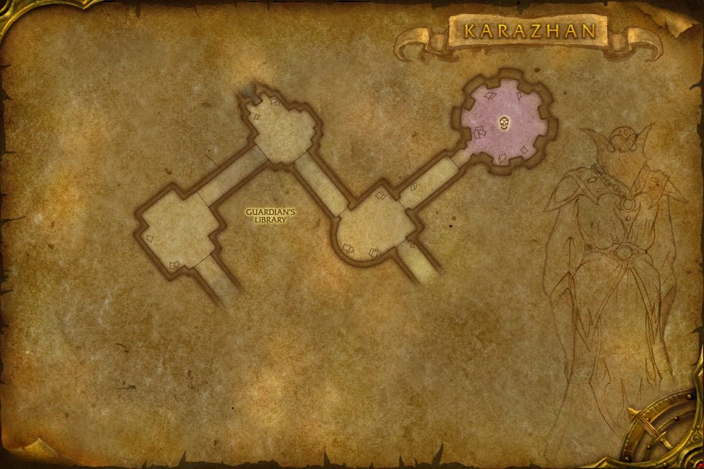 Karazhan map with 1 boss location