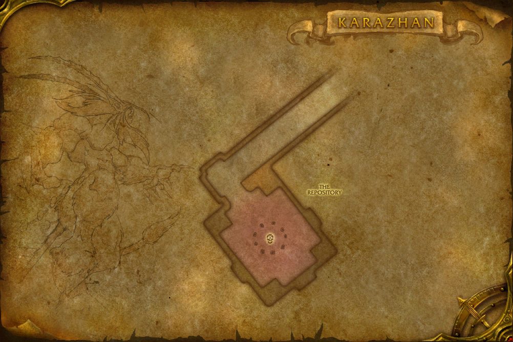 Karazhan map with 1 boss location