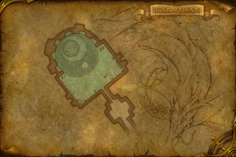 Karazhan map with 1 boss location