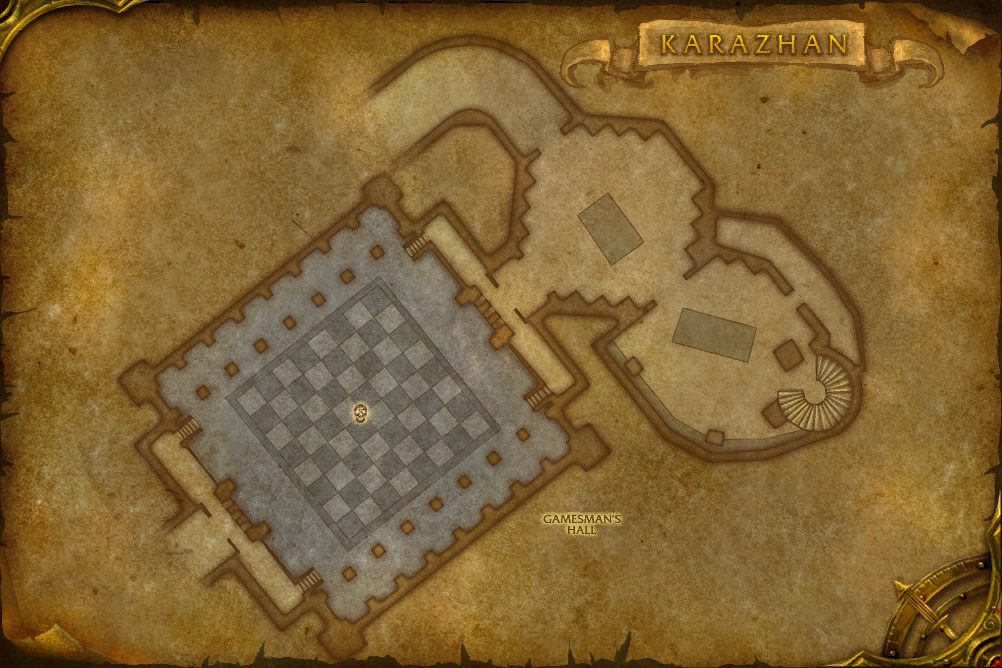 Karazhan map with 1 boss location