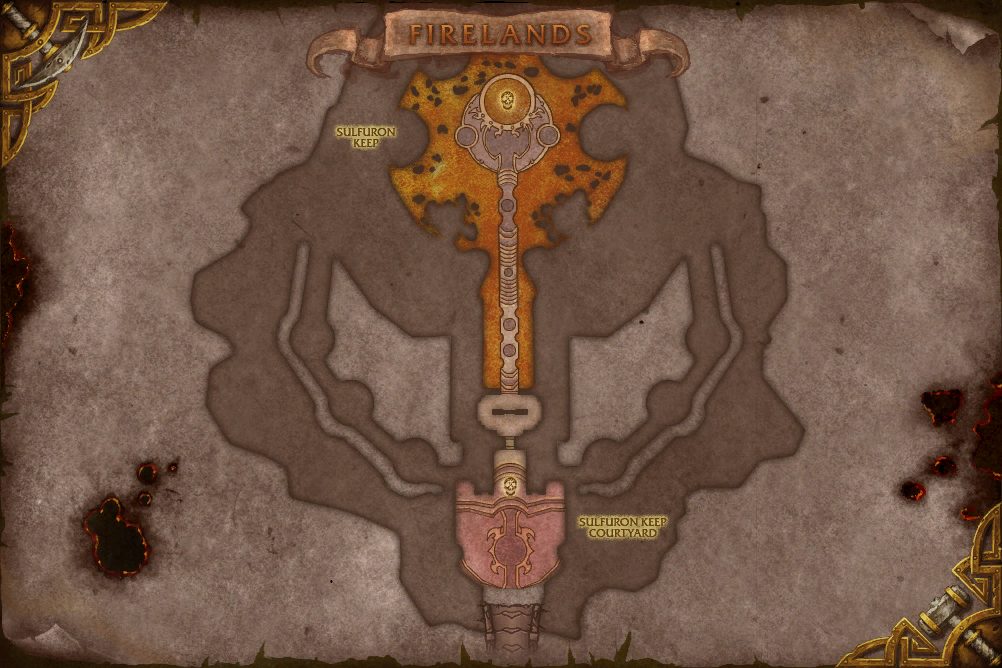 Firelands map with 2 boss locations
