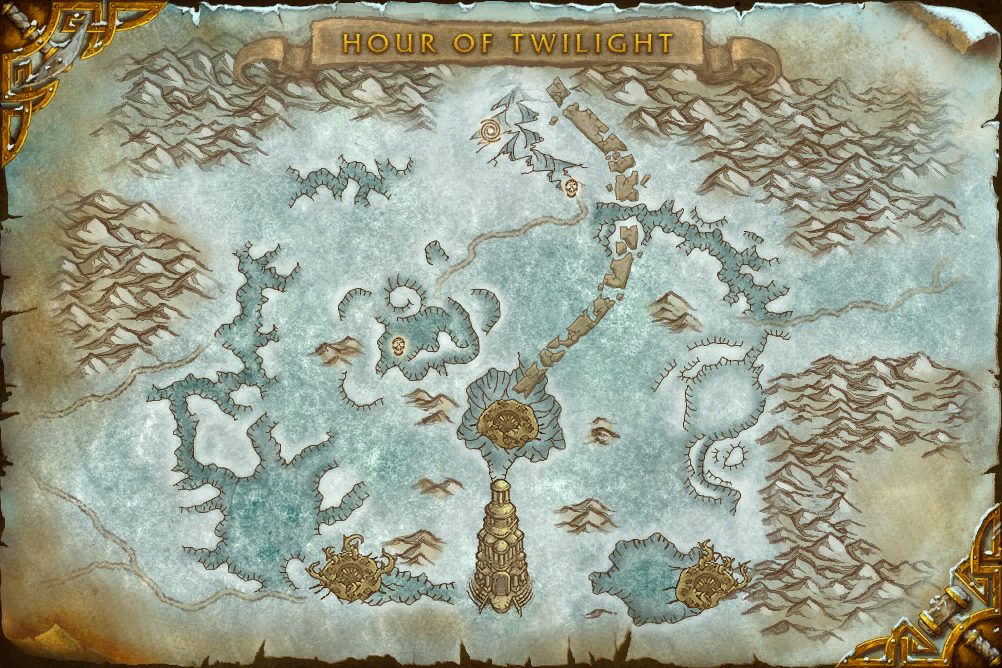 Hour of Twilight map with 2 boss locations