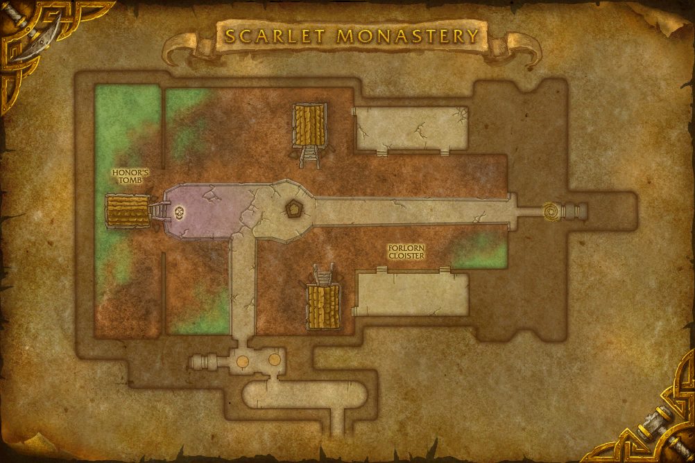 Scarlet Monastery map with 1 boss location
