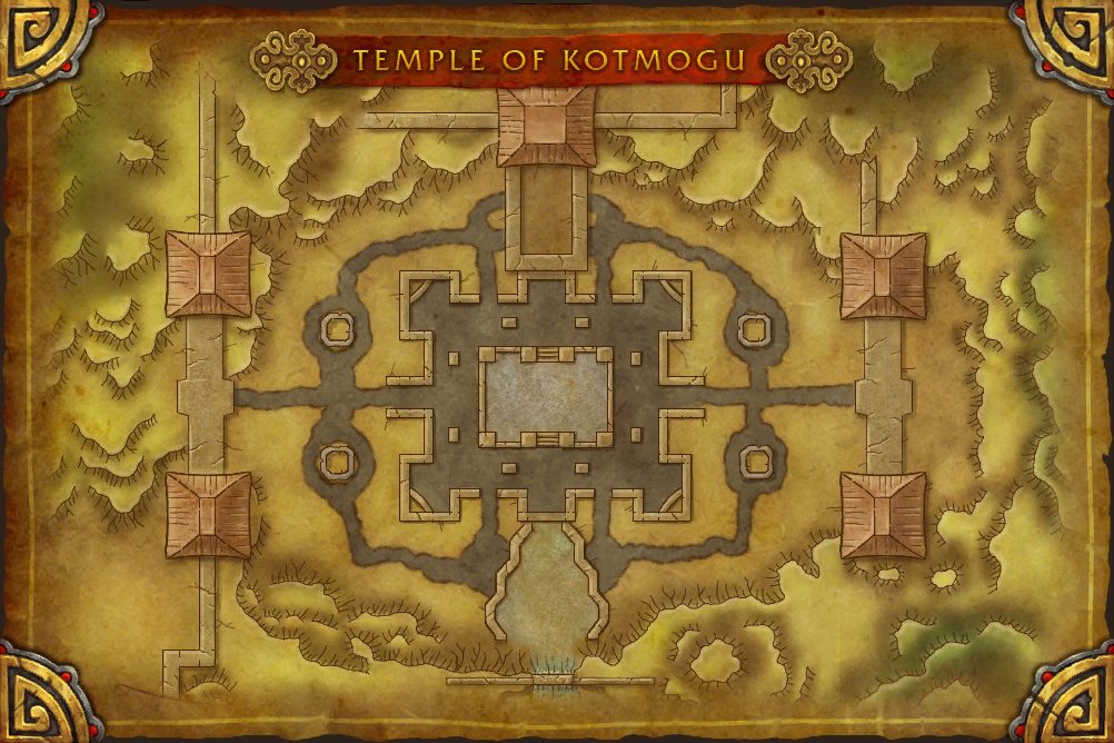 Temple of Kotmogu map with 12 boss locations