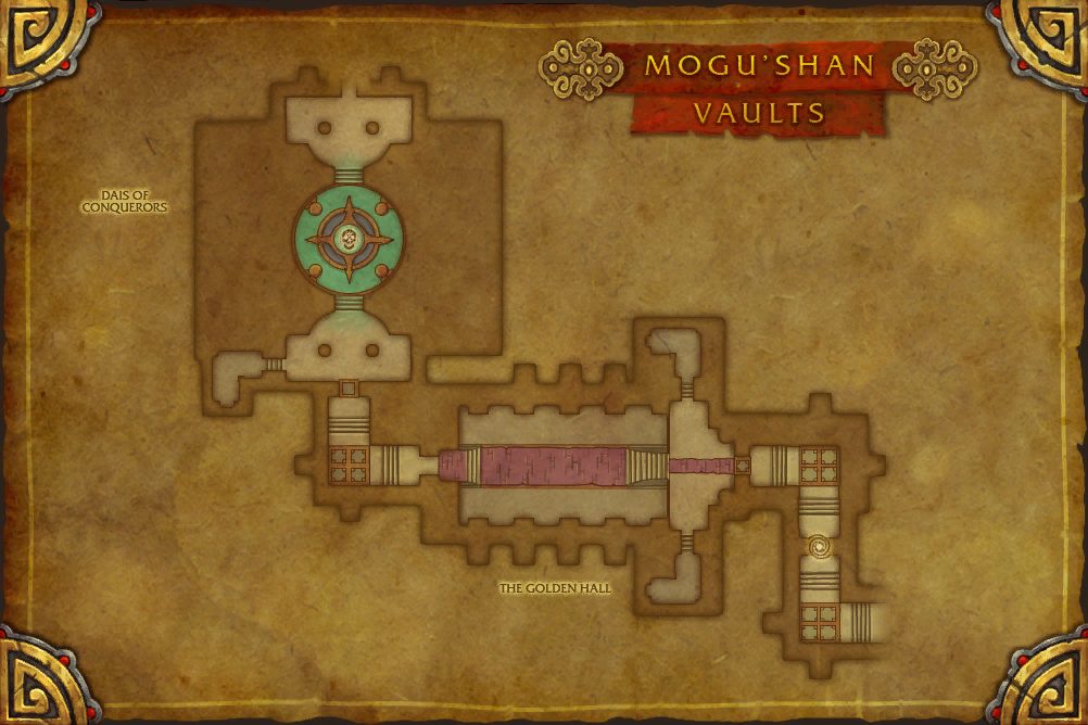 Mogu'shan Vaults map with 2 boss locations