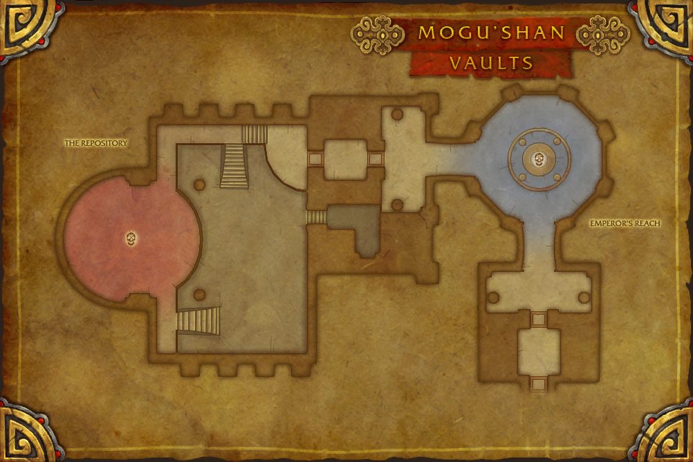Mogu'shan Vaults map with 2 boss locations