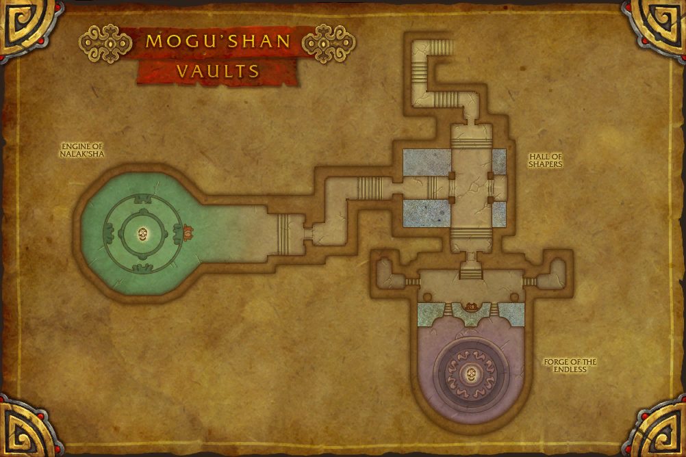 Mogu'shan Vaults map with 2 boss locations