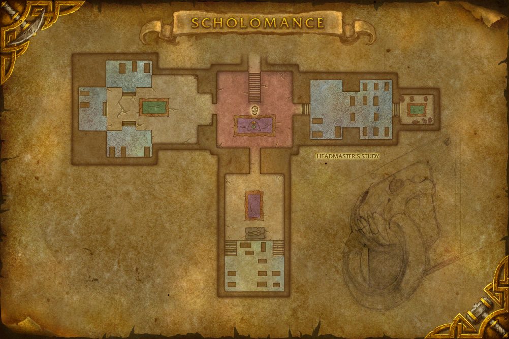 Scholomance map with 1 boss location