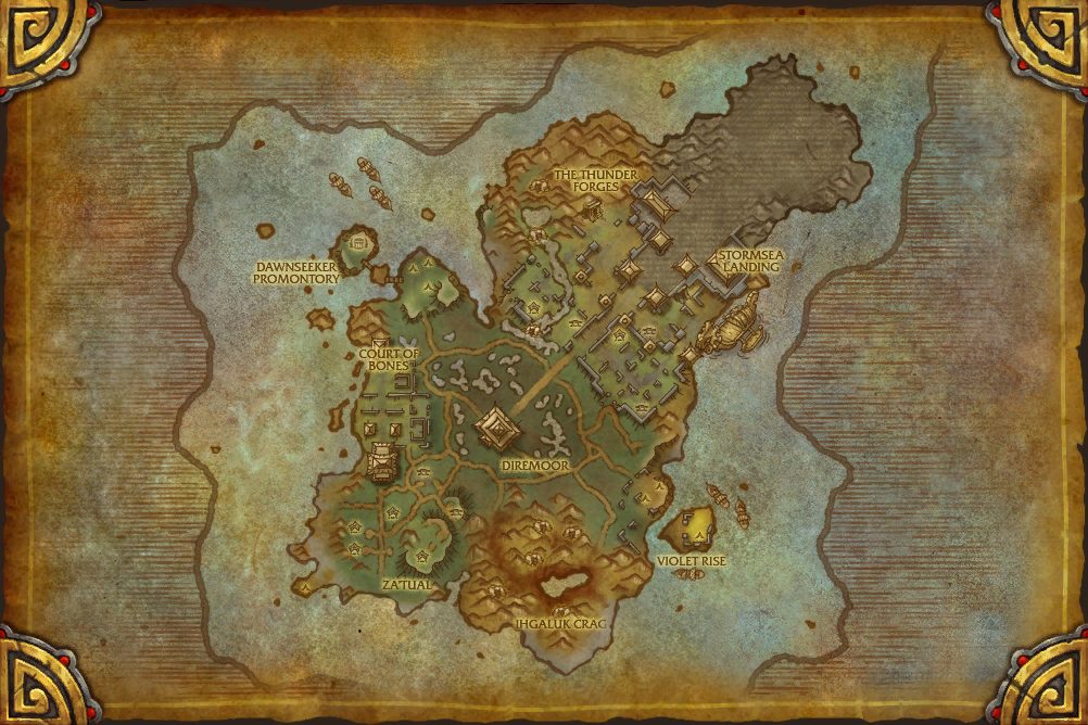 Isle of Thunder map with 1 boss location