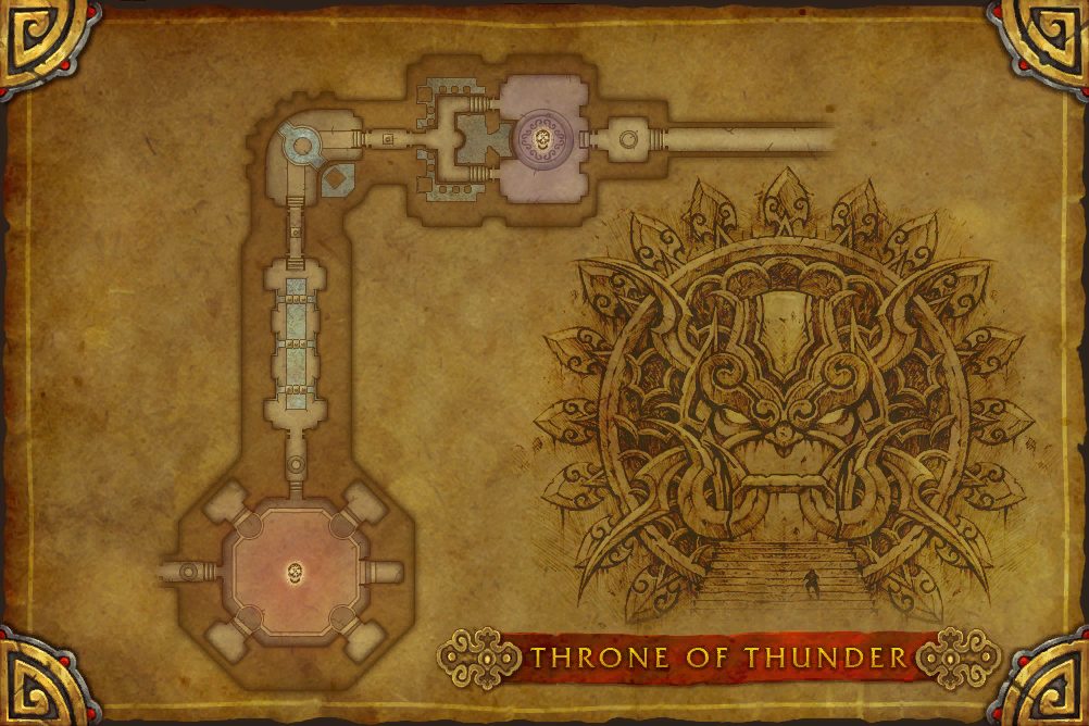 Throne of Thunder map with 2 boss locations