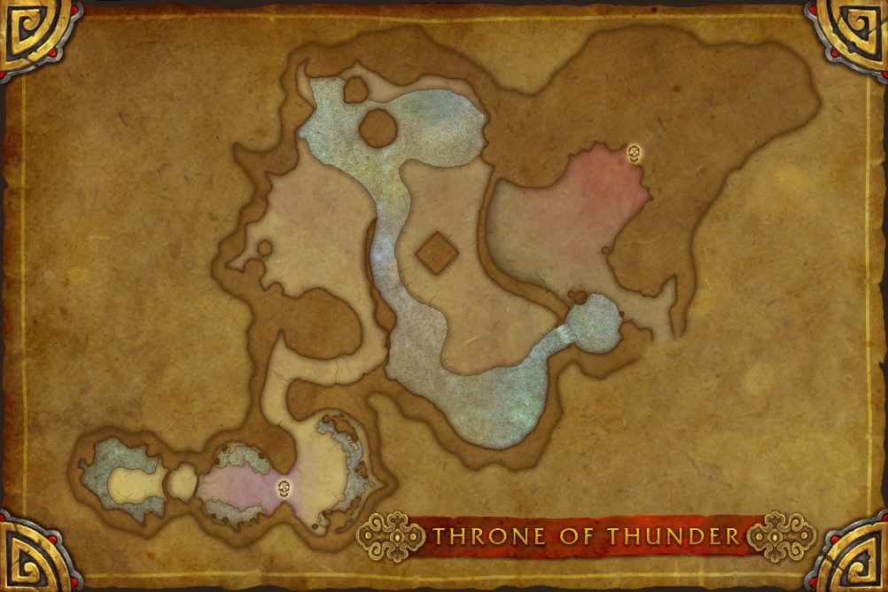 Throne of Thunder map with 2 boss locations