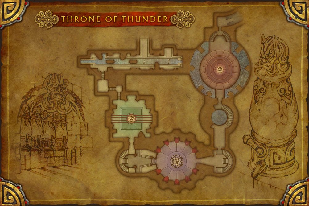 Throne of Thunder map with 3 boss locations