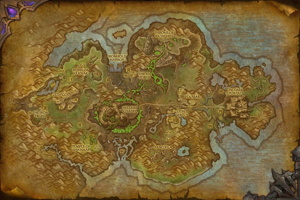 Tanaan Jungle map with 1 boss location