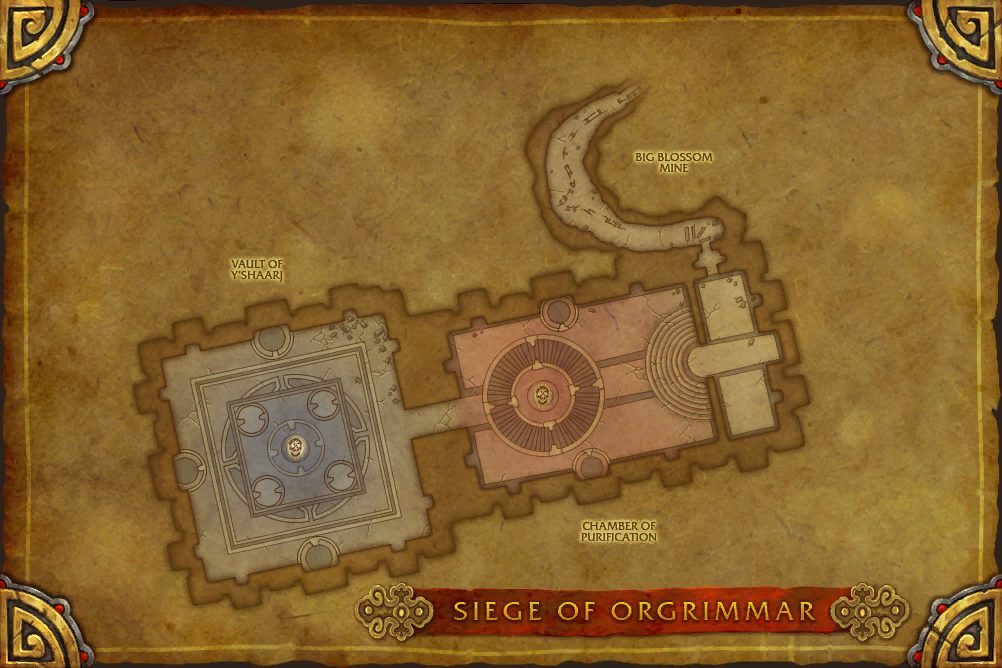 Siege of Orgrimmar map with 2 boss locations