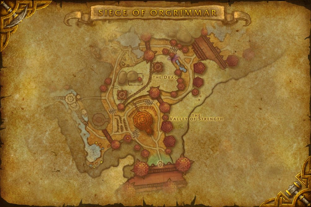 Siege of Orgrimmar map with 1 boss location