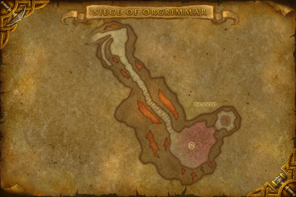 Siege of Orgrimmar map with 1 boss location
