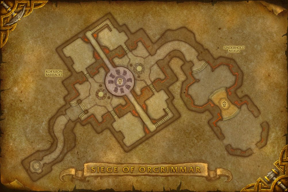 Siege of Orgrimmar map with 1 boss location