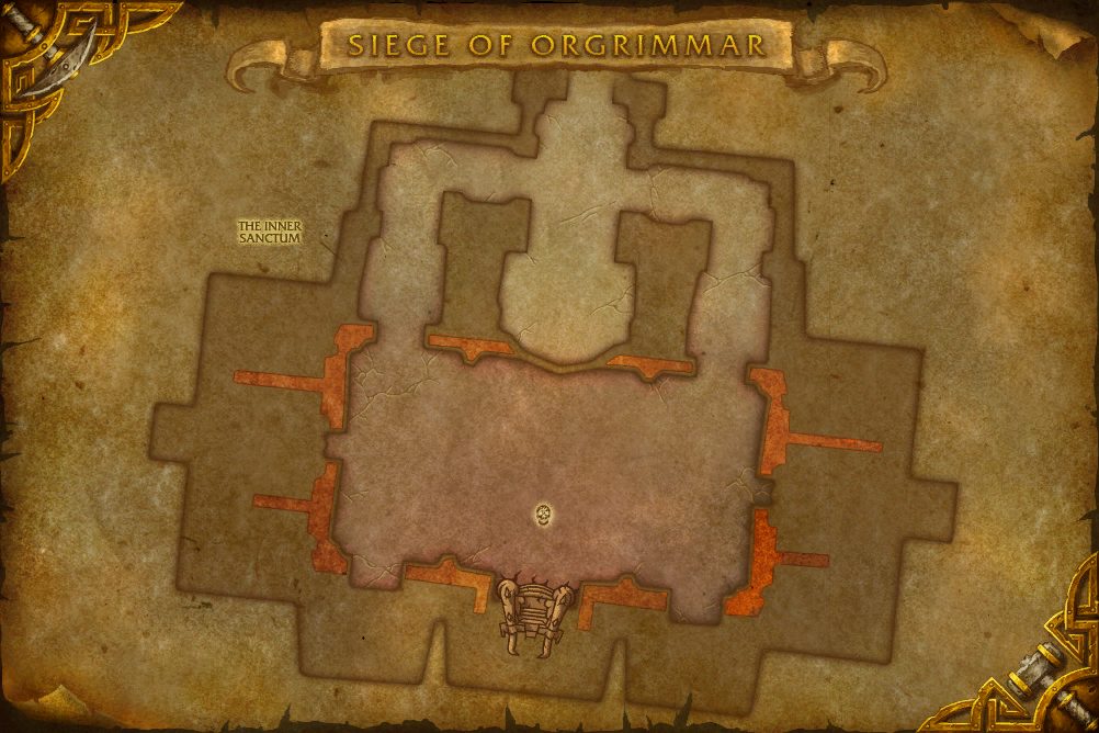 Siege of Orgrimmar map with 1 boss location