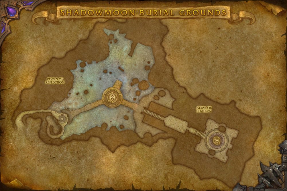 Shadowmoon Burial Grounds map with 1 boss location