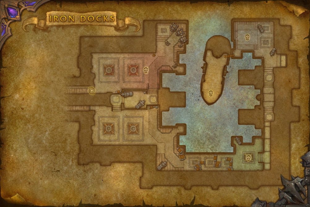 Iron Docks map with 4 boss locations