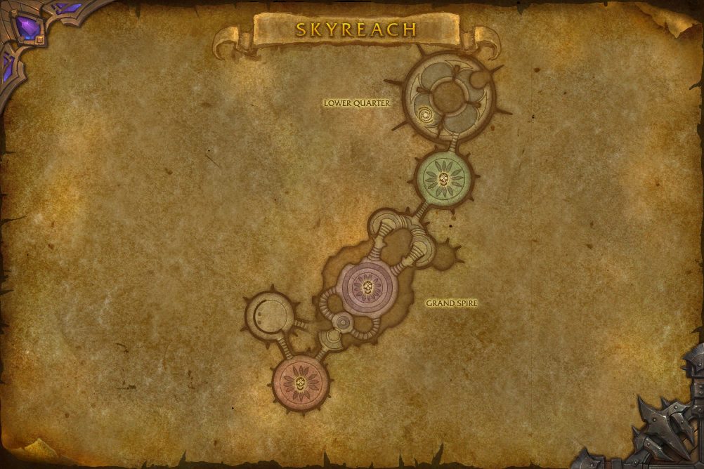 Skyreach map with 3 boss locations