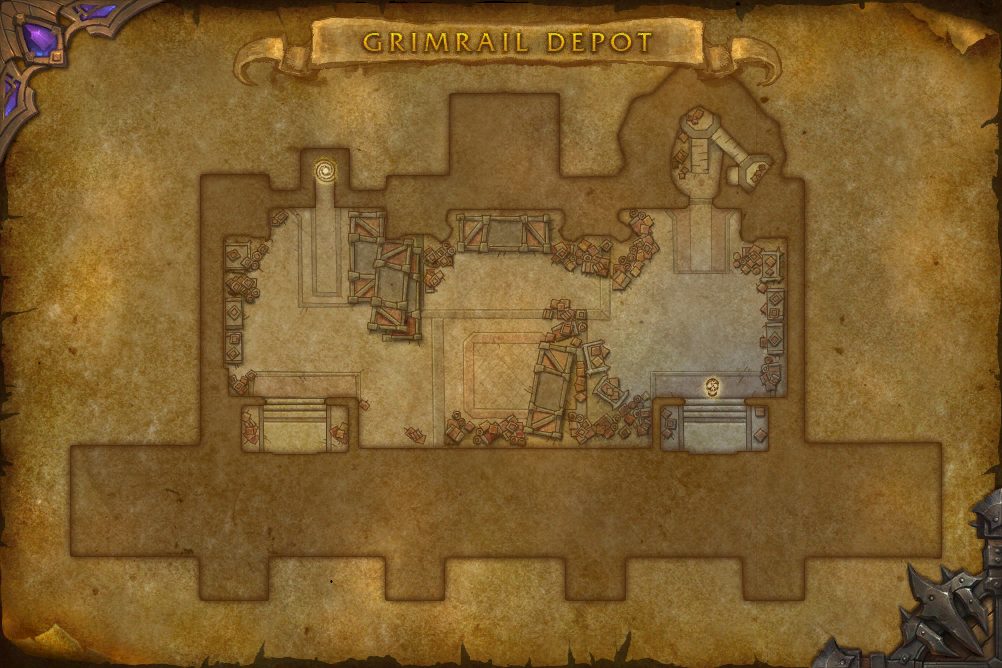Grimrail Depot map with 1 boss location