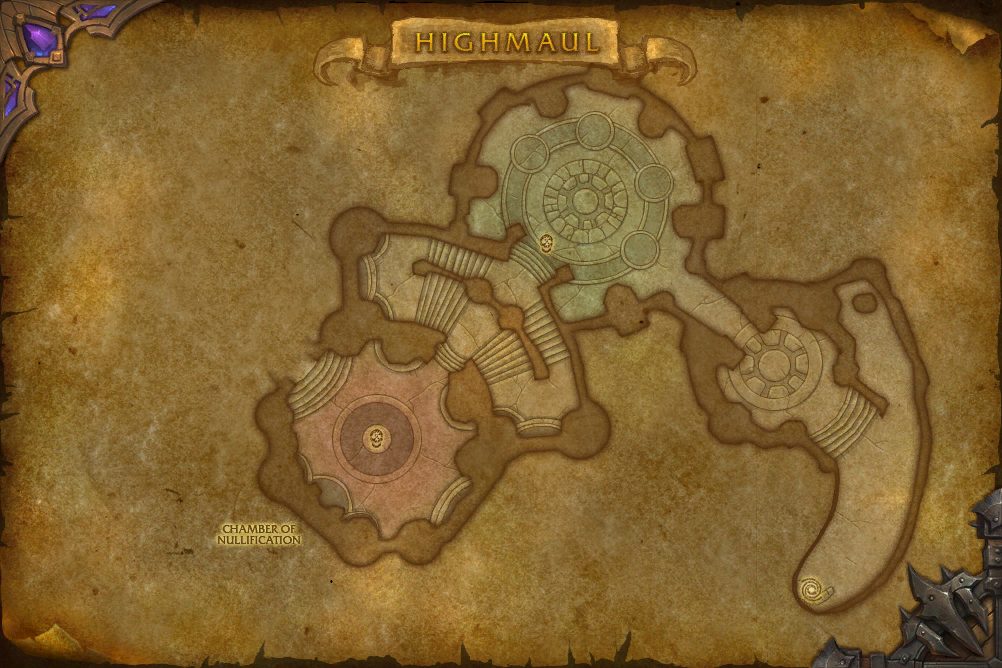 Highmaul map with 2 boss locations