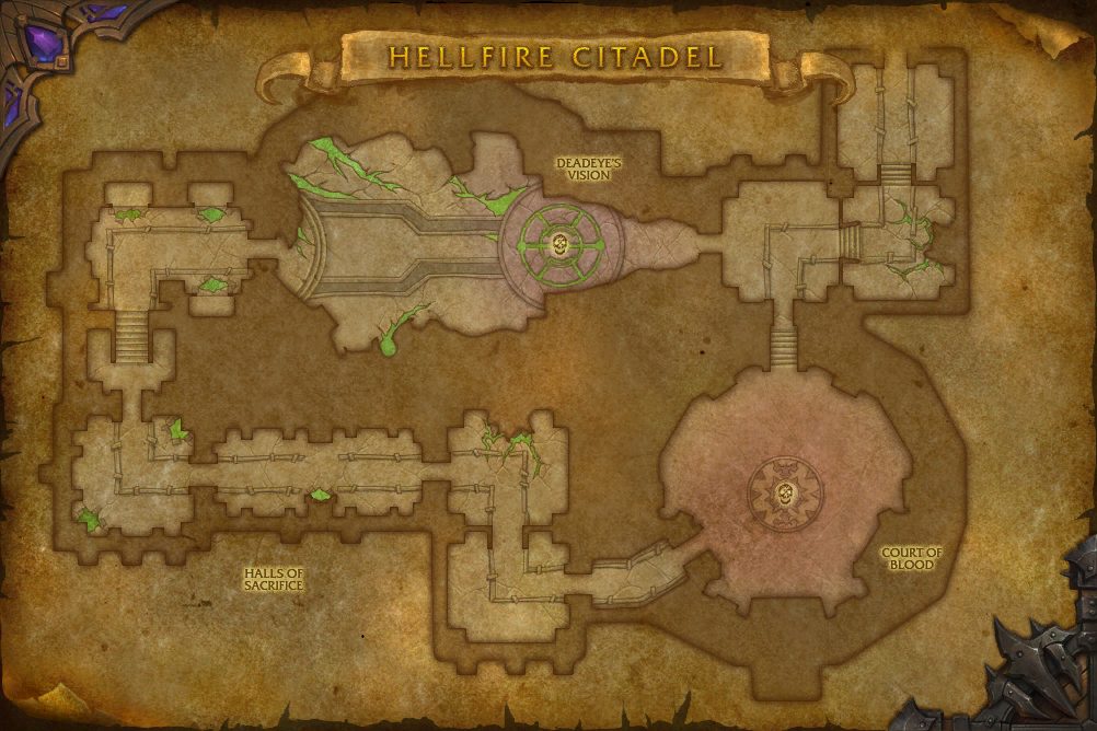 Hellfire Citadel map with 2 boss locations