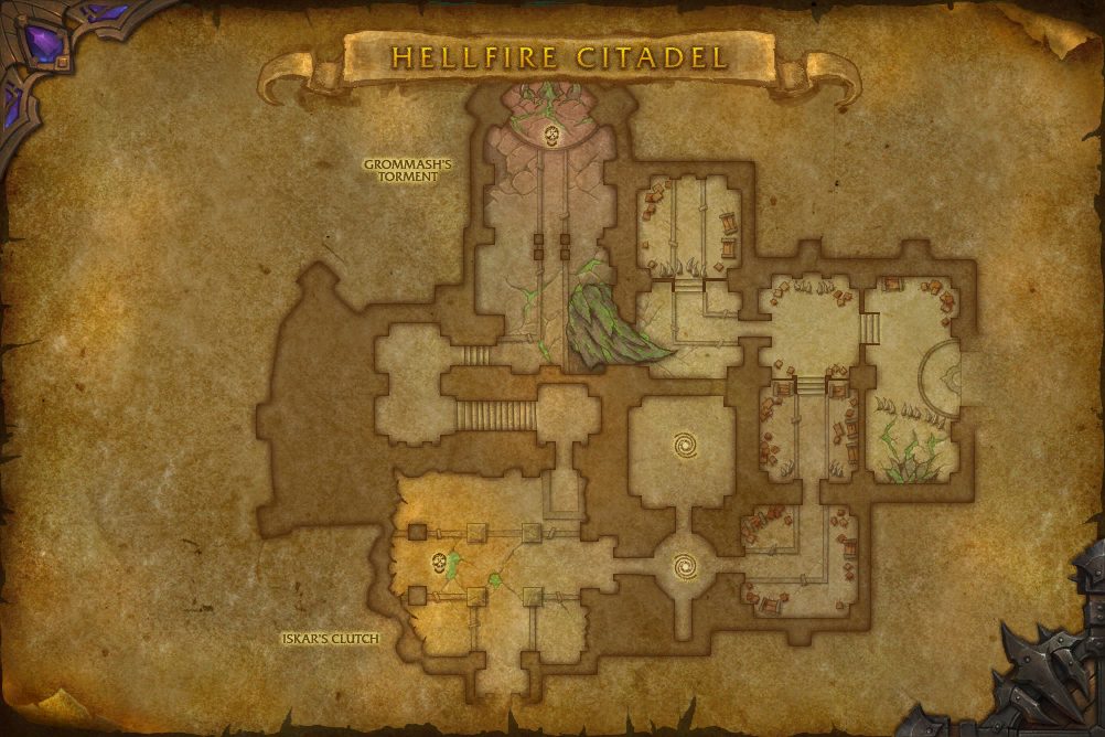Hellfire Citadel map with 2 boss locations