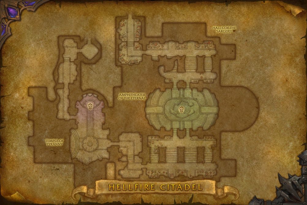 Hellfire Citadel map with 2 boss locations
