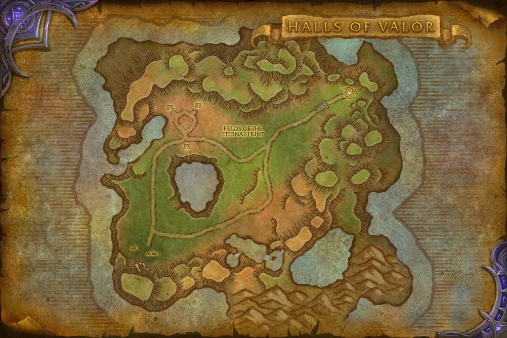 Halls of Valor map with 1 boss location