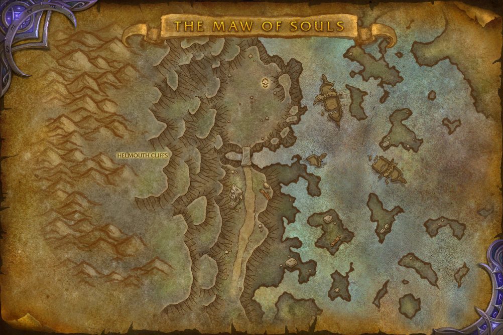 Helmouth Cliffs map with 1 boss location