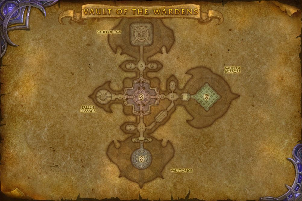 Vault of the Wardens map with 3 boss locations