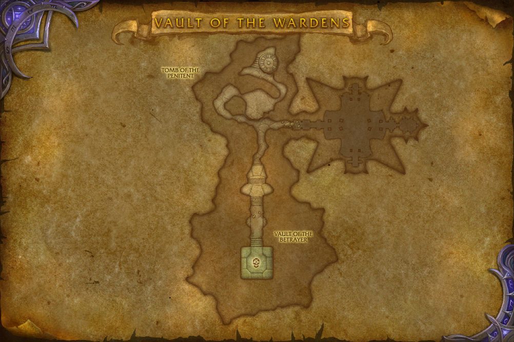Vault of the Wardens map with 1 boss location