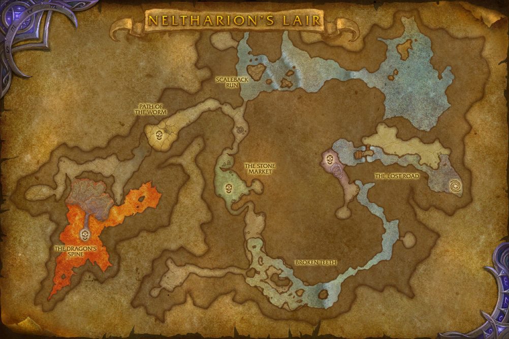 Neltharion's Lair map with 4 boss locations