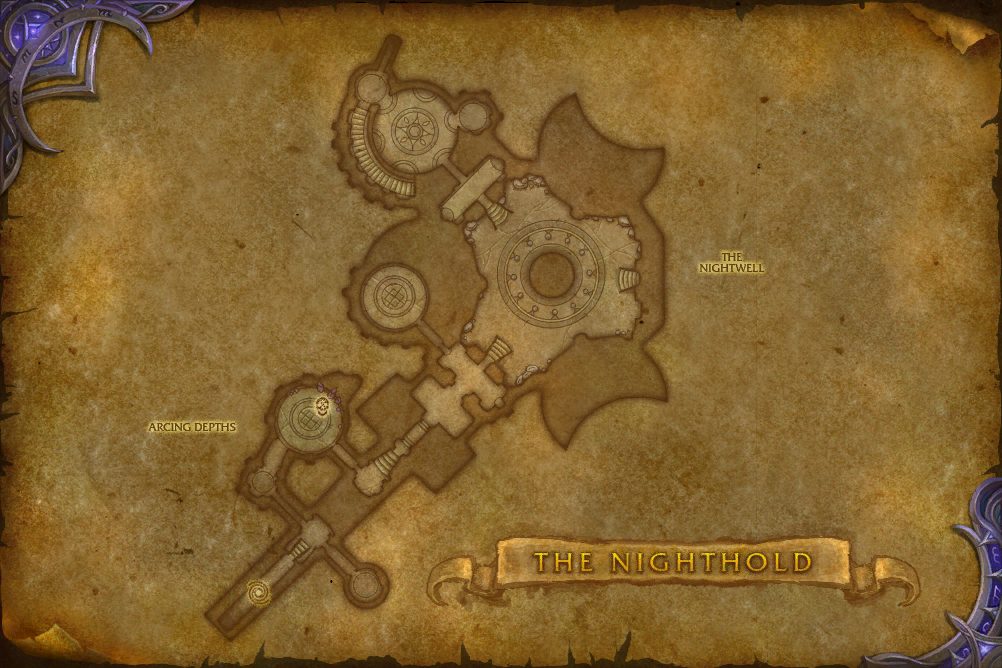 The Nighthold map with 3 boss locations